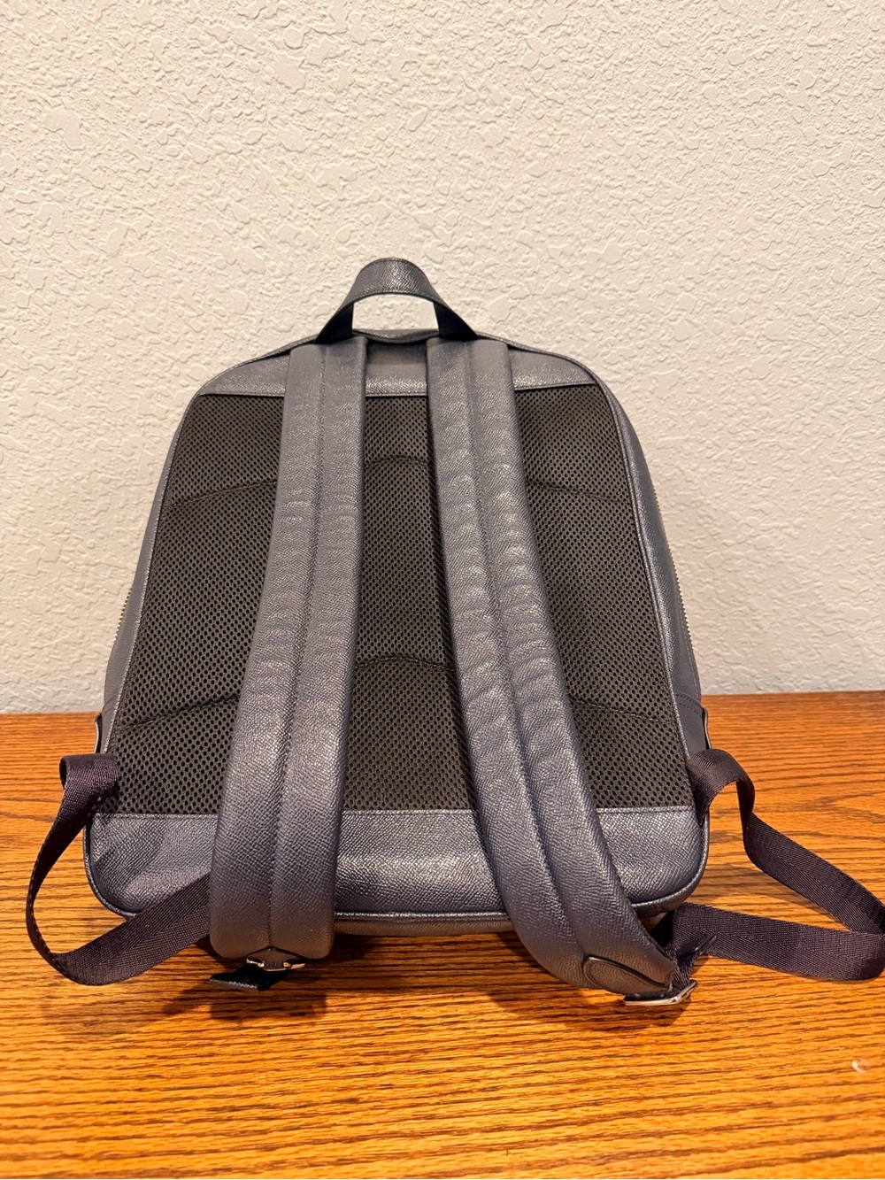 Coach Men's Pebbled Leather Backpack in Navy - Picture 2 of 4
